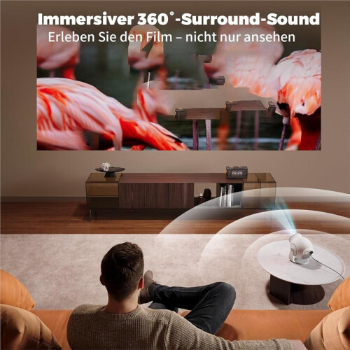 Projector 1080P Full HD, 480 ANSI Lumen, Android 14, 8K Decoding, WiFi 6,  5.4, 180 Rotation Eu Plug