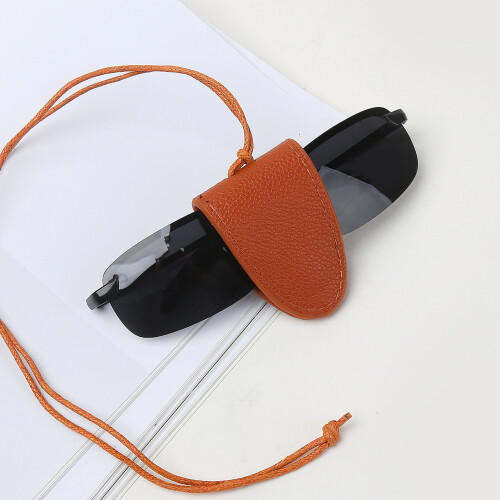2PCS Portable Glasses Clip PU Leather Holder 2