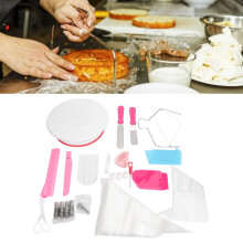 200Pcs Cake Decorating Supplies Kit with Turntable and Spatulas