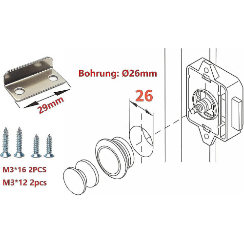 Μάνδαλο Εξαρτήσεων 15-18mm, 2 Τεμάχια, Μεταλλικό ABS, Συμβατό με Ντουλάπες & Έπιπλα 2