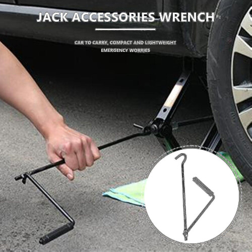 Car Jack Wrench, Iron Black, Compact Hand Crank Tool for Vehicle Support 1