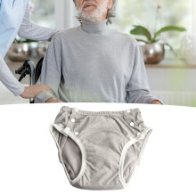Tutto adulto in cotone lavabile, slip impermeabile, extra assorbente, grigio, M