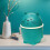 Green Plastic Desktop Trash Can with Lid - Mini 6