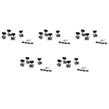 20Pcs Ukulele Guitar and Small 20 String Guitar Tuning Pegs Machine Heads 10R and 10L, Screws Included--Silver and Black