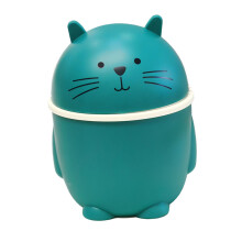 Green Plastic Desktop Trash Can with Lid - Mini