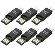 6X USB 3.1 Typ C USB-C Auf Micro- TF Kartenleser Adapter für  PC Handy