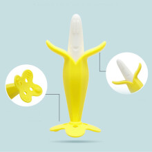 Green White 3D Banana Teether for Babies