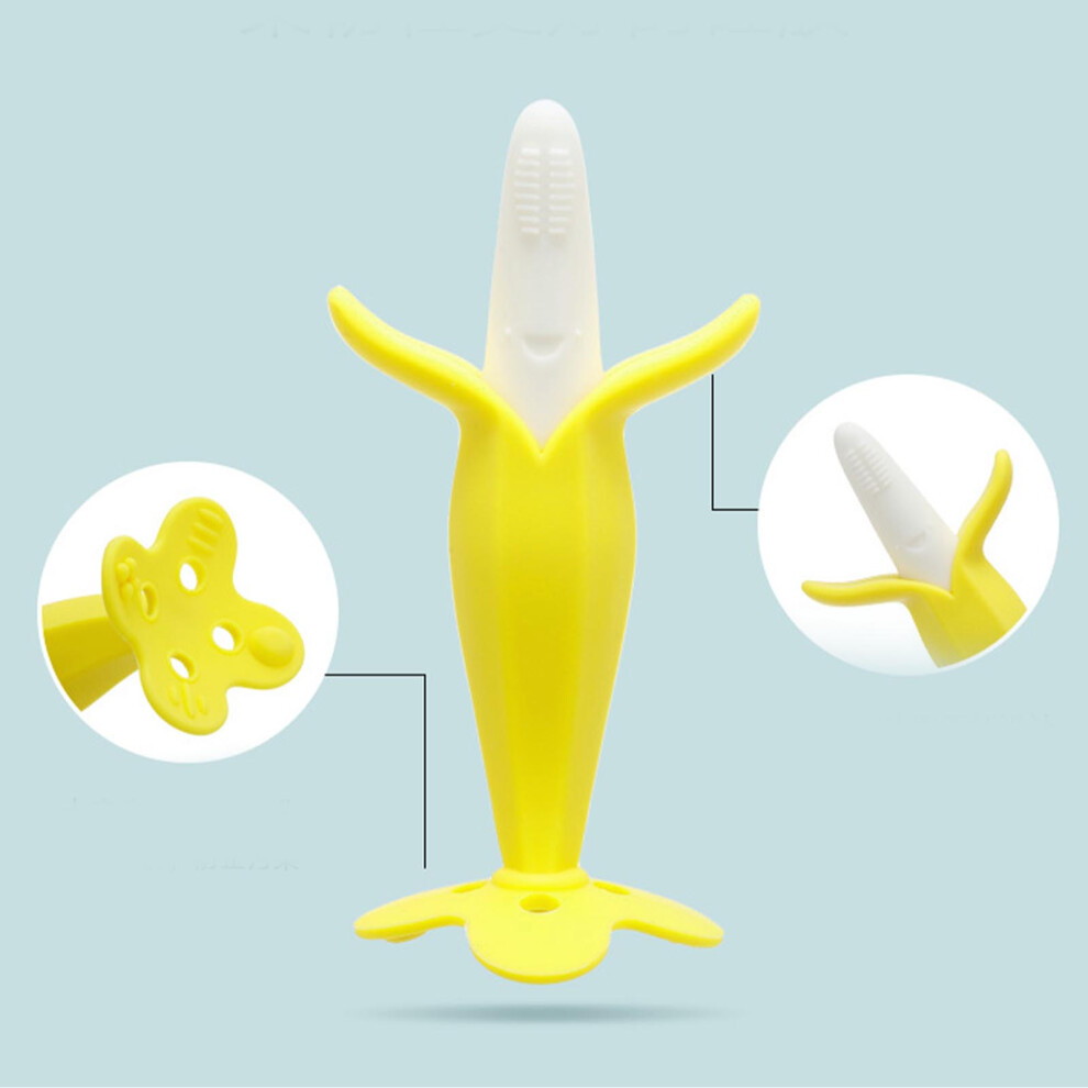 Green White 3D Banana Teether for Babies