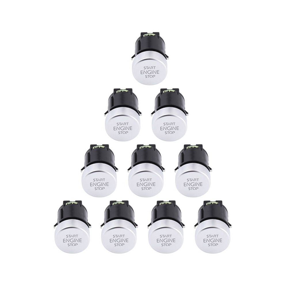 10X Car Engine Start Stop Button For 2008-2016 Sharan 2011-2016 7N 5N0959839 5N0 959 839 Black/Silver 6032923129289