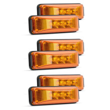 6 Stk. 3,9 Zoll 3 LEDs LKW-Anhänger Vorne Hinten LED-Seitenmarkierungsleuchte Kontrollleuchte Rock Light für Trailer Boat-Amber
