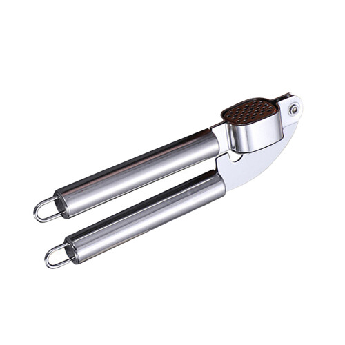 Garlic Press: Stainless Steel, Plastic Handle
