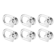 20 Stück D-Ring-Nieten 16x12mm 360 drehbar Silber