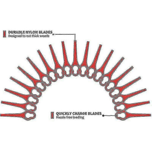 Replacement Blades 50-Pack Compatible with Ferrex Aldi 20V/40V Trimmers, 95mm Plastic Length 2