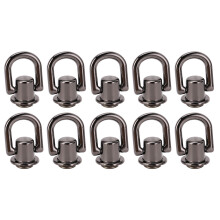 20 Stück D-Ring-Nieten 16x12mm 360 drehbar Grau