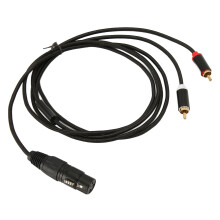 XLR to Dual RCA Cable 1m Black Low Loss Y Splitter