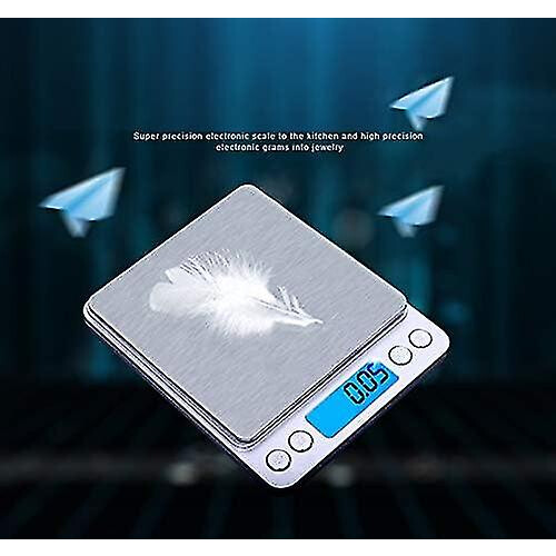 Digital Pocket Kitchen Scale 500g x 0.01g High Precision, Blue LCD Display with Tare Multiple Unit Conversion 1