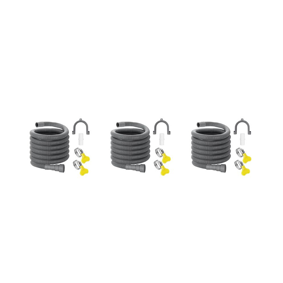 3X Drain Hose Extension Set Universal Washing Machine Hose 10Ft, Include Bracket Hose Connector Hose Clamps Drain Hoses 6033107830359