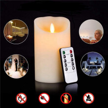 2X LED Candles, Flickering Flameless Candles, Rechargeable Candle, Real Wax Candles with Remote Control,12.5cm A