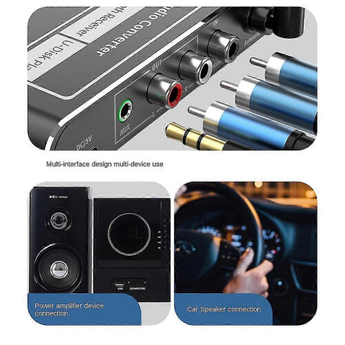Bluetooth Audio Receiver Compatible with Home Stereo, Bluetooth 5.2 DAC with USB Playback Optical Input, Remote Control 2
