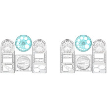 8 Stuks Multifunctionele Geometrische Heerser Tekengereedschappen Plastic Heerser Set Wiskunde Meten Cirkel Tekening Heersers
