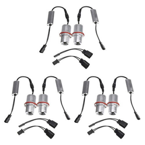 6Pcs 45W White LED Car Angel Eyes LED  HALO Ring Light Bulb Headlight Bulb for - E39 E53 E60 E61