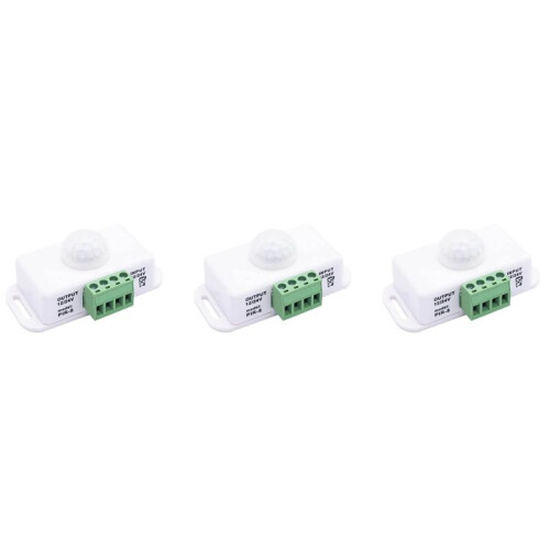 3X  12V 24V PIR Motion Sensor Function Controller LED  Body Infrared  Motion Timer White for LED Strips