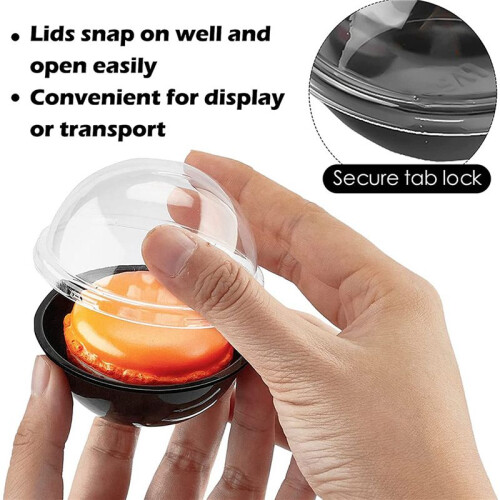 150 Pack Clear Plastic  Cupcake Container, Individual Packaging Treat Boxes with Dome Lids for  Muffin Macaron 1