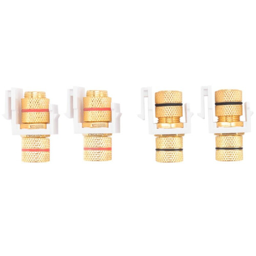 Banaan Jack Binding Post  Jack Insert met Zwarte &  Ringen, Schroef Type Audio Speaker , 4 Paar/8 Pack 2