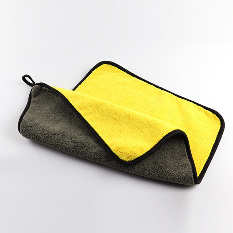 Car Wash Towel 40X30cm Double-Sided Cotton & Velvet Gray/Yellow/Coral 4611388170955