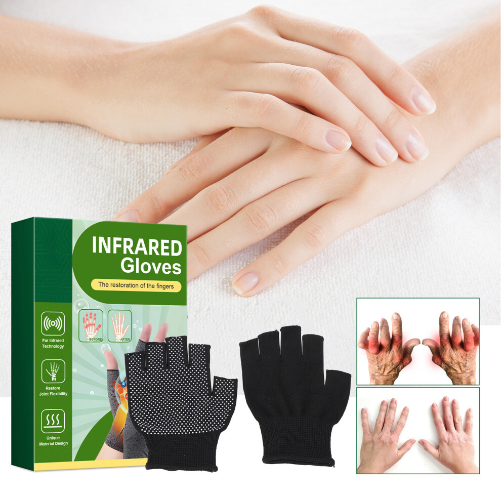 2 Pairs Fingerless Compression Gloves for Wrist Swelling & Carpal Tunnel Relief
