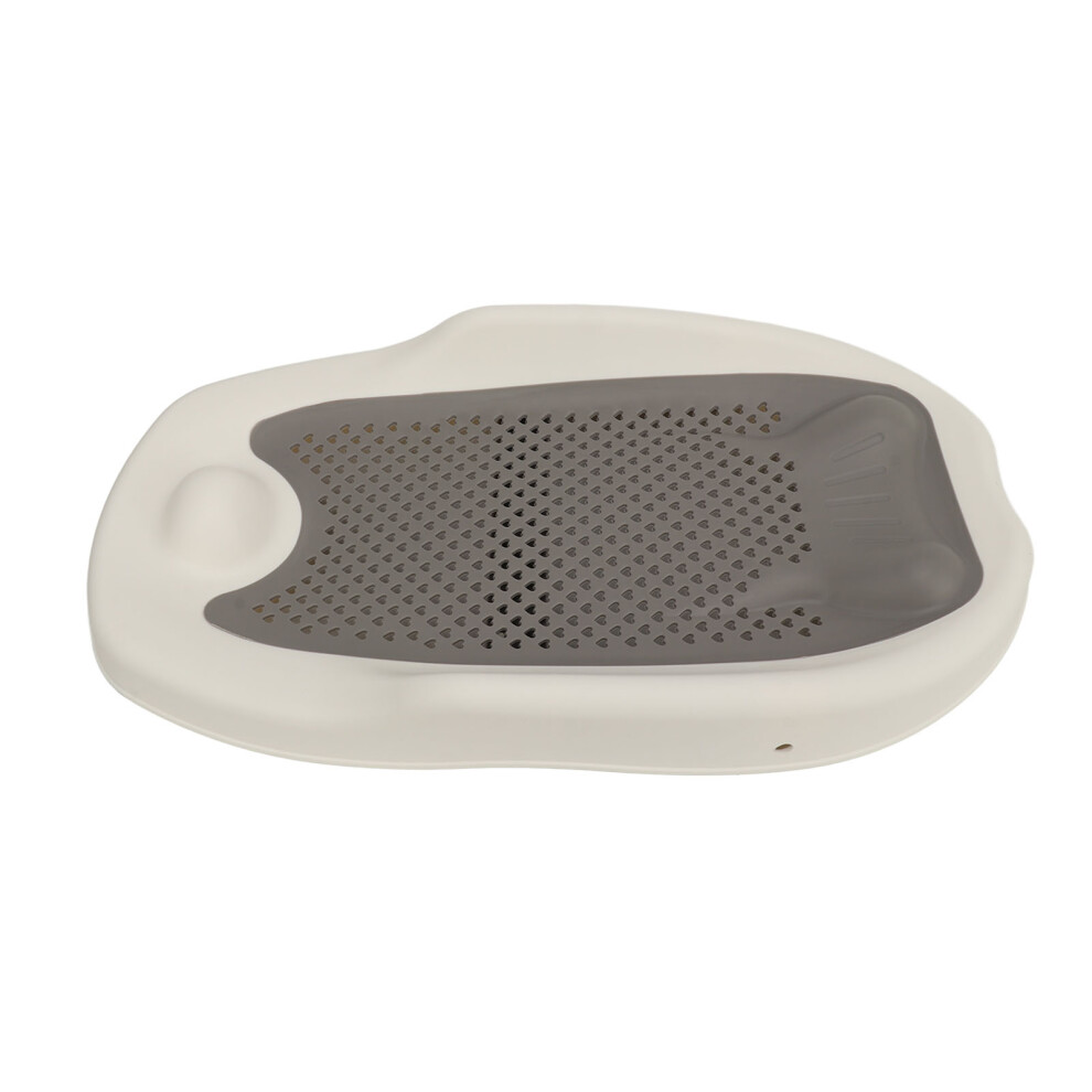 Baby Heart-Shaped Foldable Infant Bath Support, Plastic, Ergonomic Gray