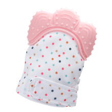 Silicone Baby Teething Gloves Pink Teether Toy