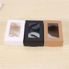 60 Pcs   Paper Box with Window Present Packaging Box Treat Box for Soap Treat Bakery Candy(Black Brown White)