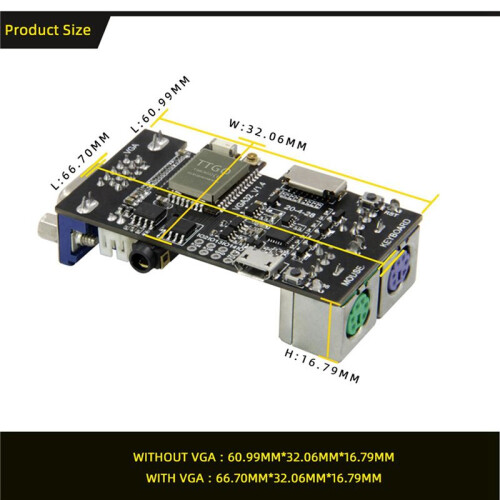 2X FabGL VGA32 VGA ESP32 PSRAM Module V1.4 Controller PS/2 Mouse Keyboard  Library Game ANSI/VT 2