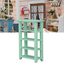Miniature Dollhouse 1:12 Scale Wooden Flower Stand 4-Tier Bookshelf Decor