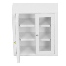 Wooden Dollhouse Wall Cabinet 1:12 Miniature Kitchen Furniture Toy White