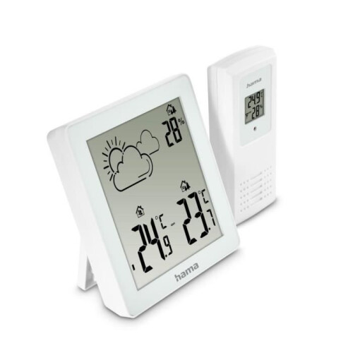 Hama Weerstation Zakynthos Thermometer Hygrometer met Buitensensor Wit 1