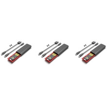 3X M2 SSD NVME Enclosure M.2 to USB 3.1 SSD Box Case for M.2 PCIe NVMe M Key 2230/2242/2260/2280 Tool Free Adapter,Black