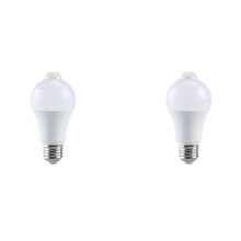 2X 85-265V E27 PIR Bewegungssensor Lampe 12W Birne mit Bewegungssensor Infrarot Bewegungsmelder Sicherheitslicht Warmes Licht