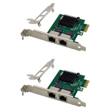 2X BCM5718 Gigabit Server Network Card PCI Express X1 Dual Port Network Adapter Card Compatible with WOL PXE VLAN