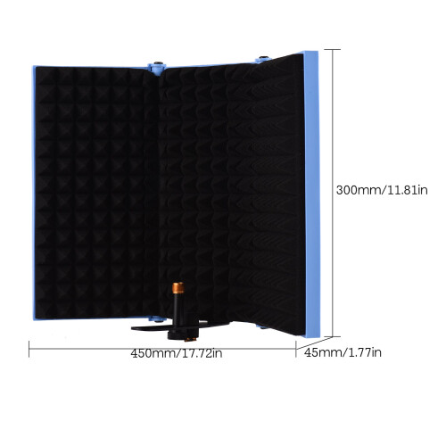 3-Plate Studio Mic Isolation with Folding Pop Filter, EVA Foam, 450*300*45mm 1