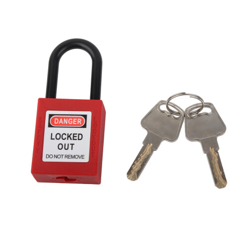 Red Nylon Safety Padlock, 8.3x3.7x2cm, Durable Lockout Tool 1
