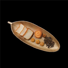4X Plateau Décoratif Nordique Feuilles D'or Forme Plateau de Service Bijoux Palette Fruits Snack Plat Organisateur de Rangement de Table (Petit)