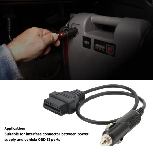 OBD2 to Cigarette Lighter Adapter Cable Auto Emergency Power Memory Saver 2