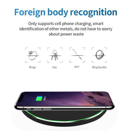 10W Fast Wireless Charging Pad for Android, Black, 300g