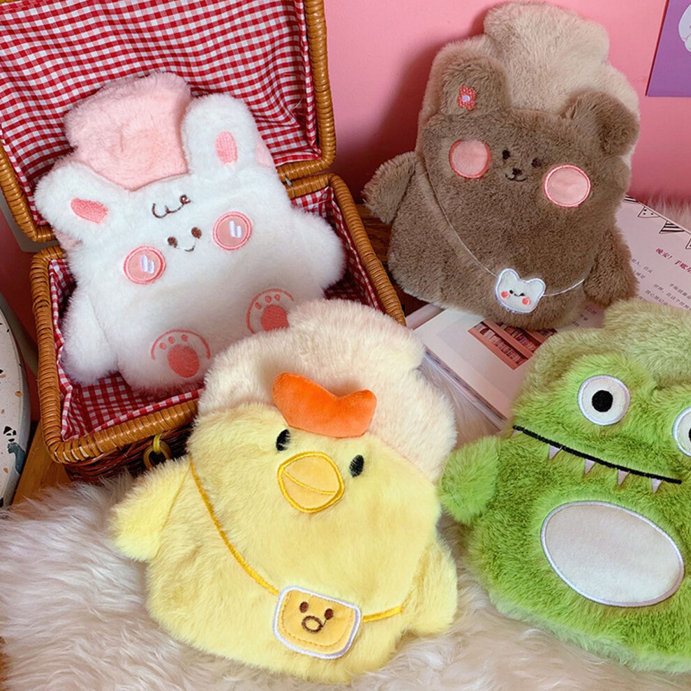 Light Pink Rabbit Cartoon Hot Water Bag 1.8L Leakproof & Soft Cover