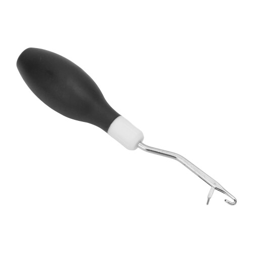 Oval Rubber Handle Latch Hook Needle for Fabric Crafts 16.5cm Black 2