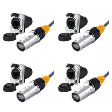 4X Connettori Impermeabili RJ45 di Rete IP67 / Spina Impermeabile Ethernet RJ45 + Presa Impermeabile per Ethernet Esterna