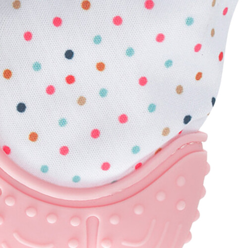 Silicone Baby Teething Gloves Pink Teether Toy 2