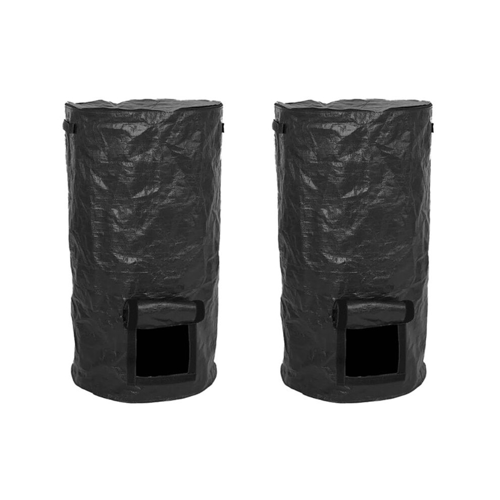2X Collapsible Garden Yard Compost Bag With Lid Fertilizer Waste Sacks Composter 34Gallon Ferment Manure Waste Collector 6031167517548